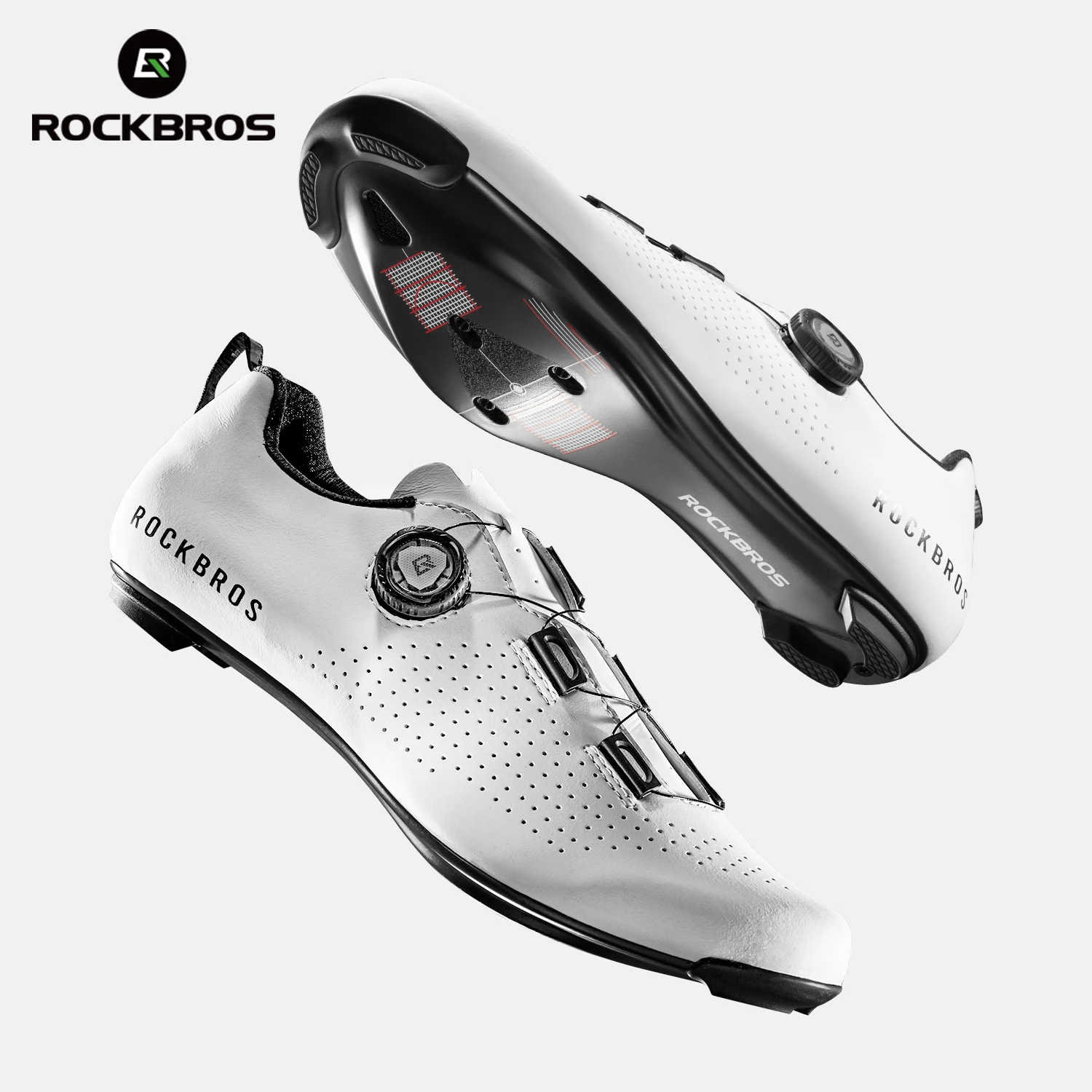 

ROCKBROS Professional Cycling Sneaker Shoes CR5 Carbon Fiber Bottom Racing Speed Sneakers Breathable Cleats Bicycle Footwear