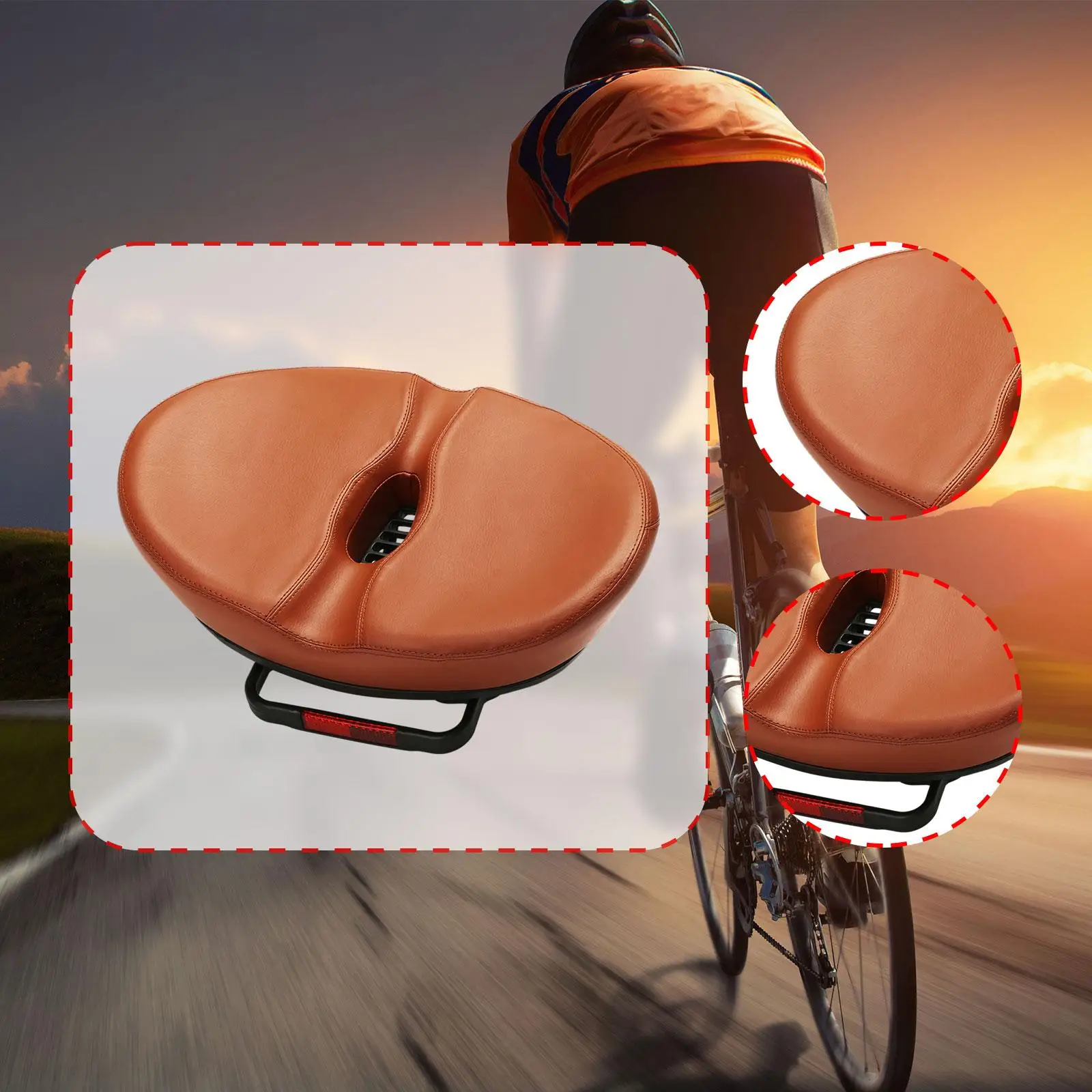 

Bike Seat Cushion Noseless with Reflector Bicycle Seat for Sports Outside