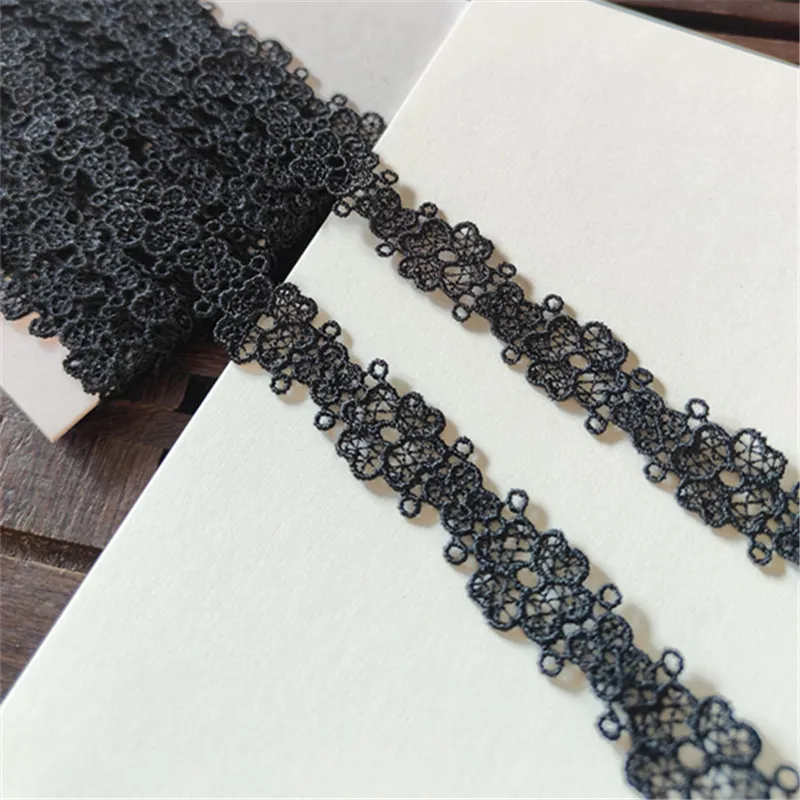 

15Yards 1.5cm Wide Shiny Black Flower Venise Diy Venice Lace Clothing Accessories Of Various Garment,Bra.Underwear