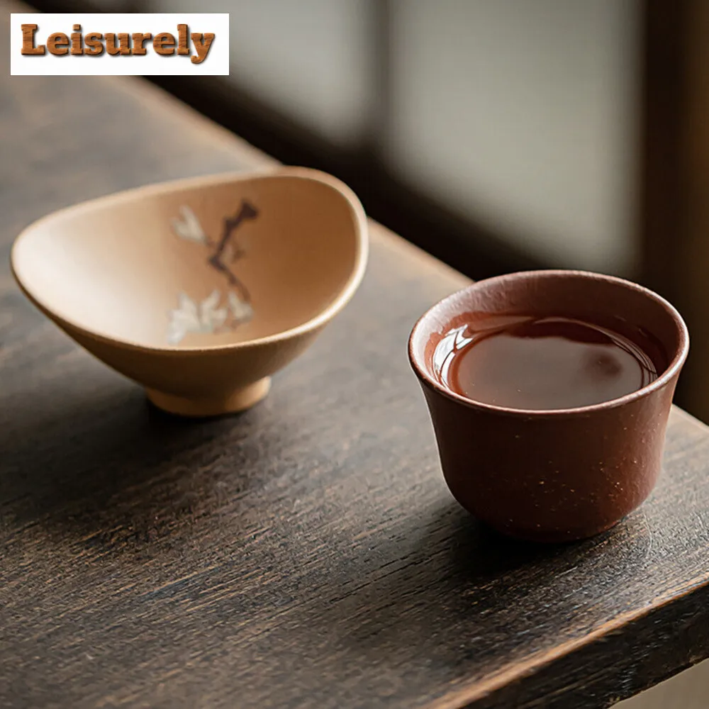 Chinese Yixing Handmade Purple Clay Teacup Travel Gourd Meditation Cup Tea Bowl Personal Master Tea Cup Customized Tea Set Gift