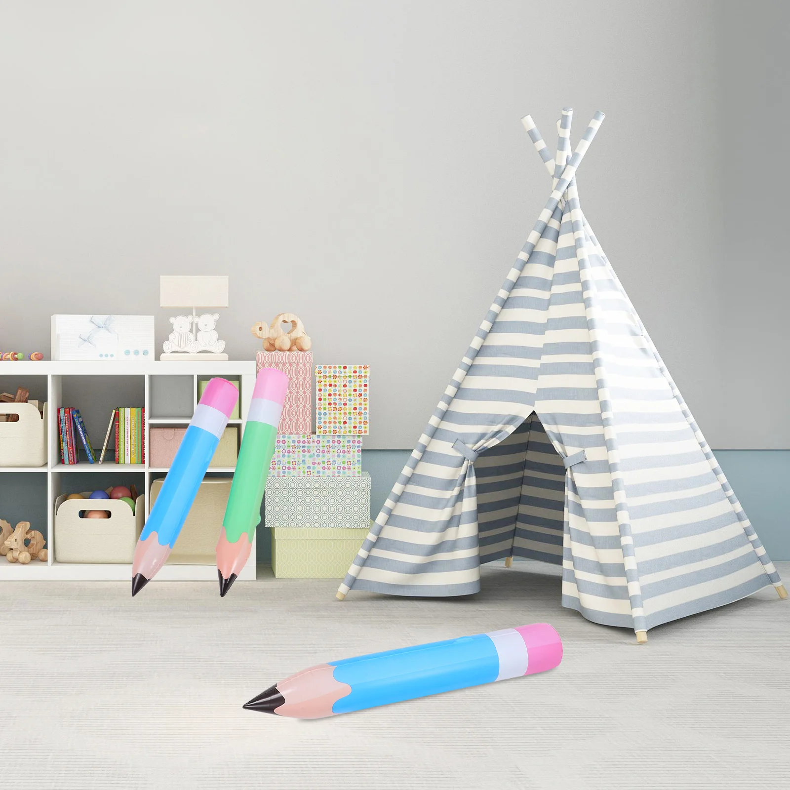 

6Pcs Inflatable Pencil Balloons Versatile Hanging Decor for Classroom Games Back to School Season Educational Environment Setup