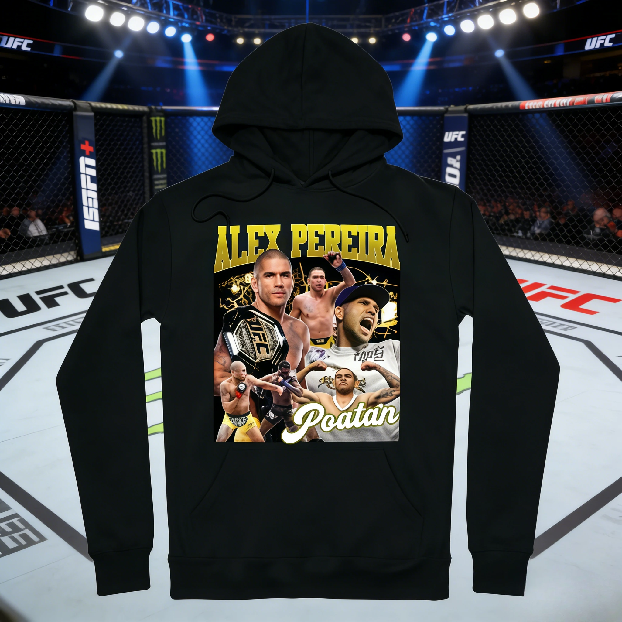 

UFC Alex Pereira 2026, осенне-зимняя коллекция, 100% хлопок, дышащая повседневная толстовка с капюшоном, подходит для мужчин и женщин