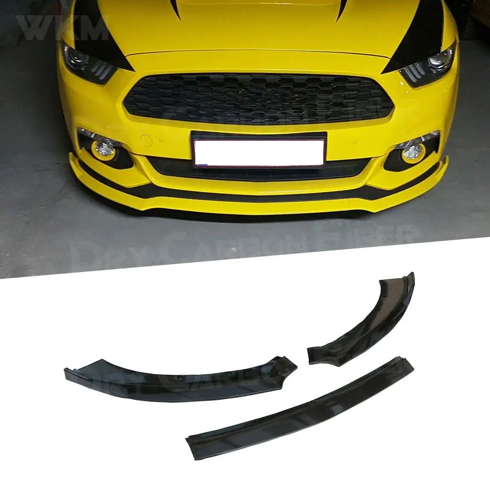 

3PCS ABS Front Lip Spoiler Bumper Splitters Aprons For Ford Mustang 2015-2017 Not for Shelby GT350 Head Chin Shovel Guard