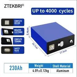 ZTEKBRI 3.2V 230Ah LIFEPO4 BATTERY HOME STORAGE ENERGY SYSTEM EU STOCK KITS DIY 12V 24V 48V PACK LITHIUM Cell BATTERY