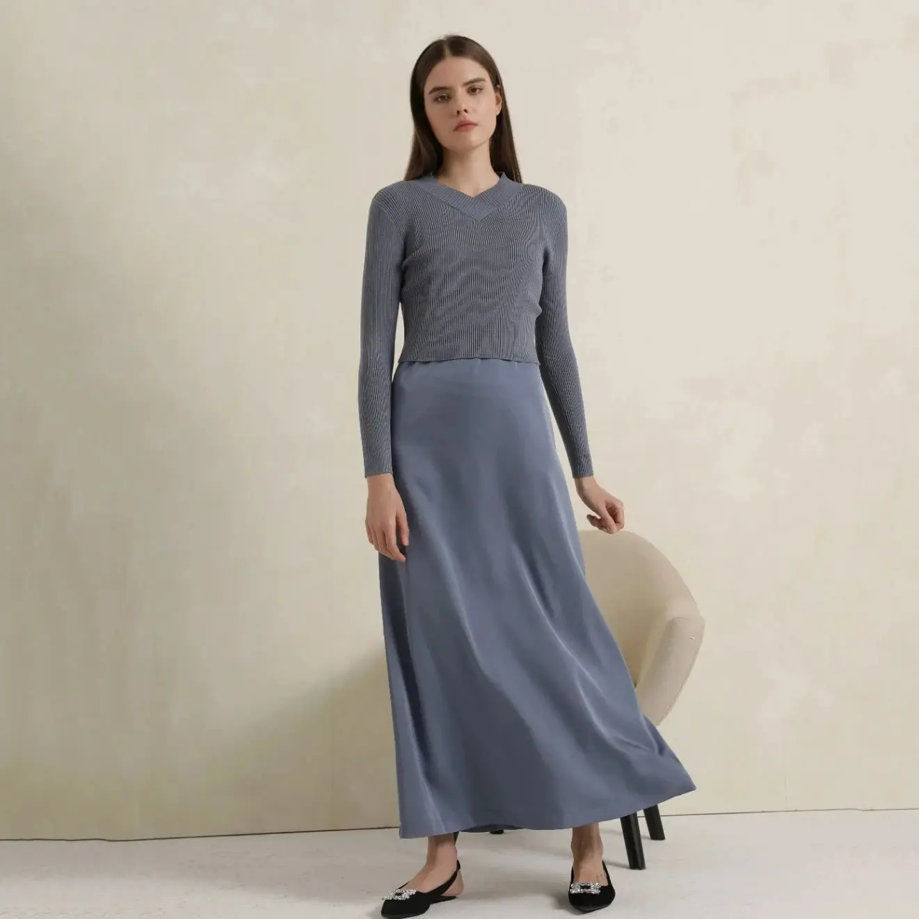 

AP V Ne Women Sweater Top Bla 2024 Fall Lady Clothes Other Material 00% Faionable Casual Sle Women's Knitwear