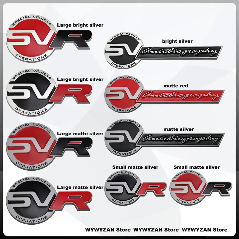 For Land Rover Discovery Evoque Defender Velar Range Rover SVR Emblem Large/Small Metal Car Sticker Grille Badge Decal