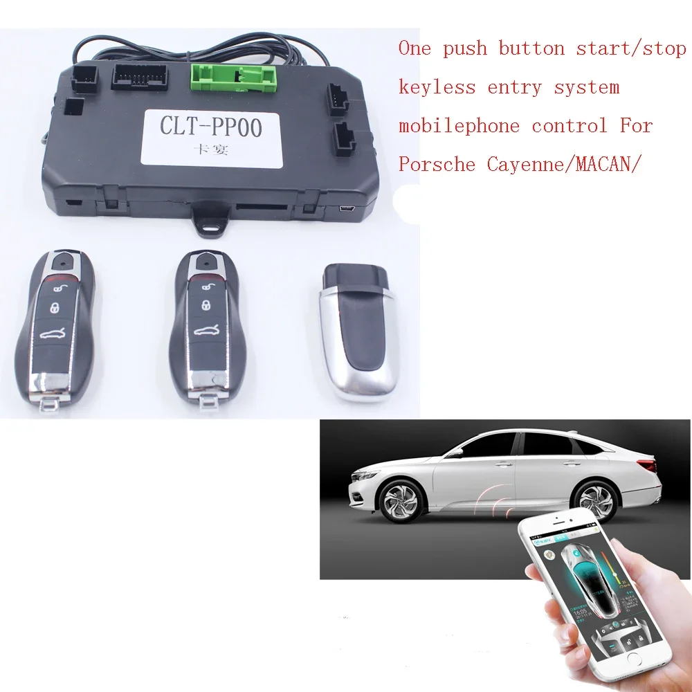 For Porsche Cayenne/MACAN/ add one push button start stop system mobile phone APP Control   and PKE Keyless Entry