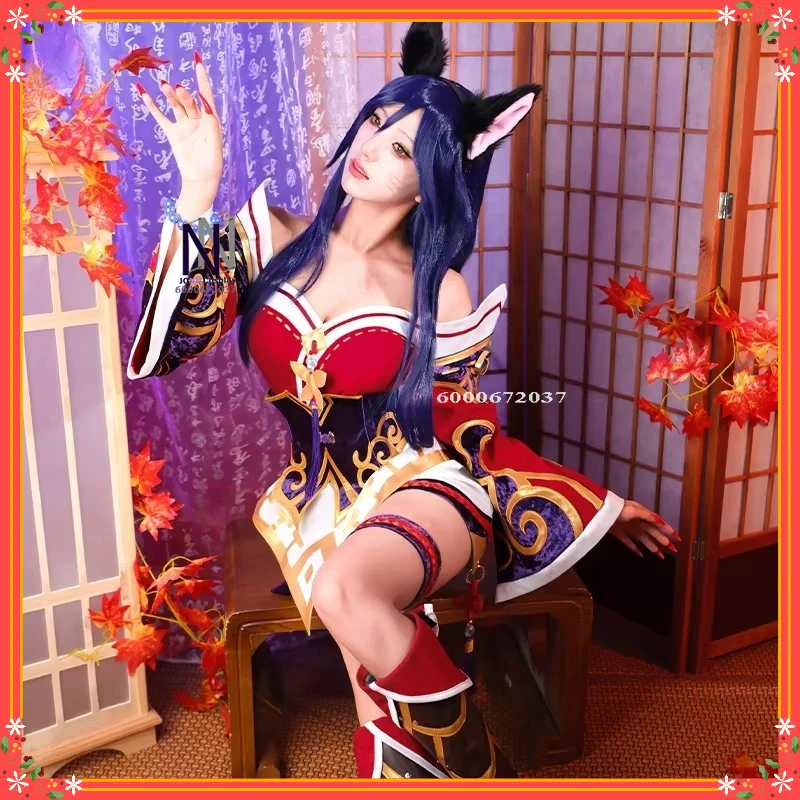 

Hot Game The Nine-Tailed Fox Cosplay Costume Anime Ahri Classic Role Playing Sexy Outfit Dress Women Comic Con Halloween Party