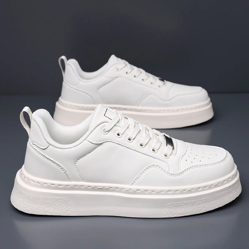 

Мужские кожаные туфли, осенние кроссовки, модные и универсальные белые туфли для мужчин, дышащие спортивные и повседневные мужские туфли.