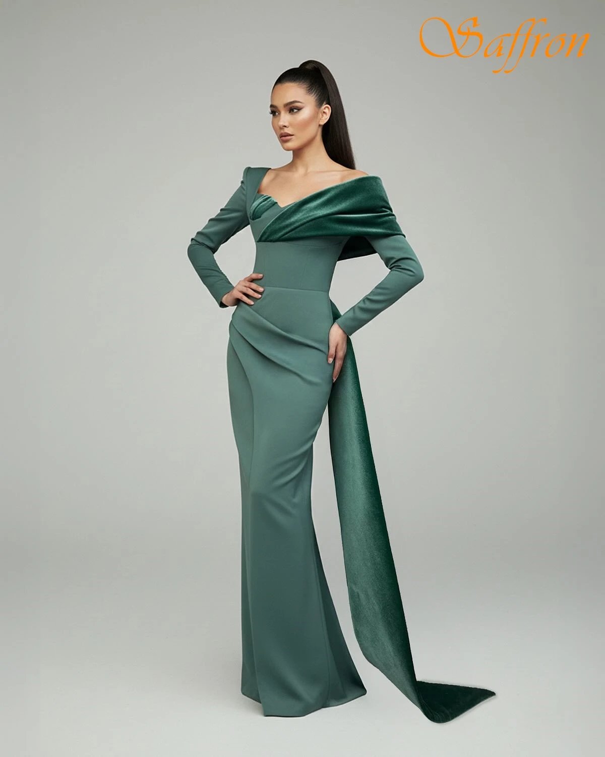 

Customized Mermaid Off the Shoulder Elegant Evening Dress High Quality Delicate Fashion Party Dress Temperament Prom Dress