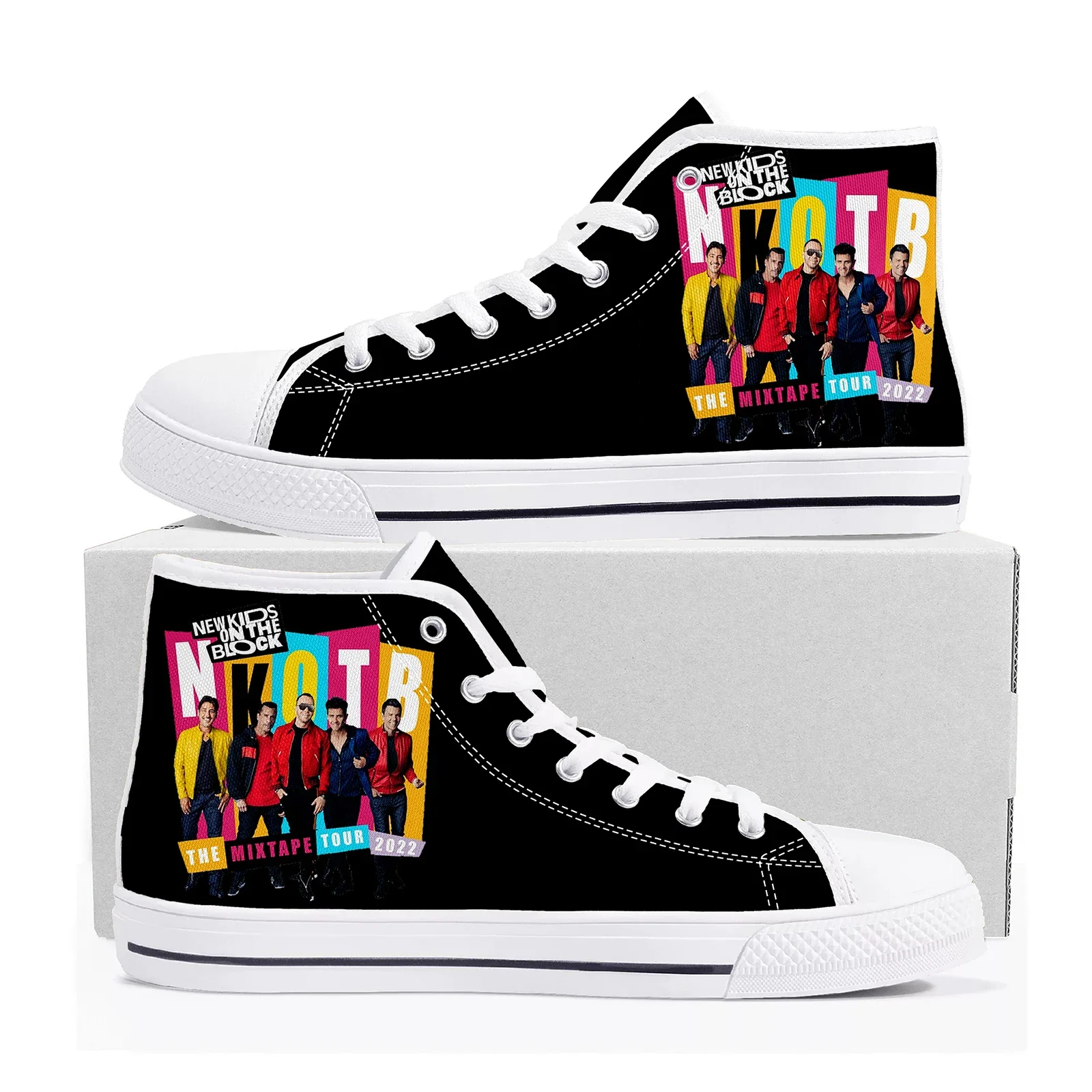 

New Kids on The Block Band High Top High Quality Sneakers Mens Womens Teenager Canvas Sneaker Custom Made Shoe Couple Shoes