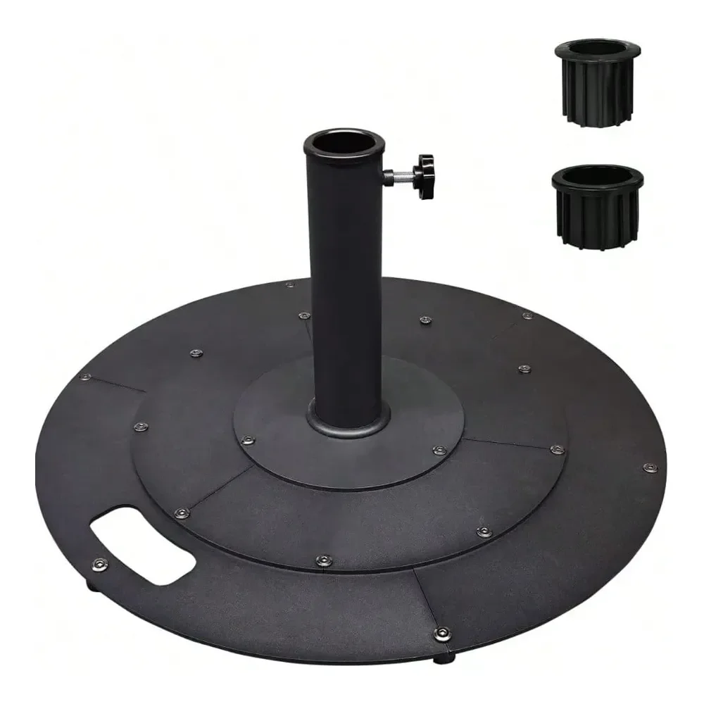 

21 Inches Heavy Duty Metal Outdoor Patio Umbrella Base Stand Holder For 1 Or 1 Umbrella Poles Black