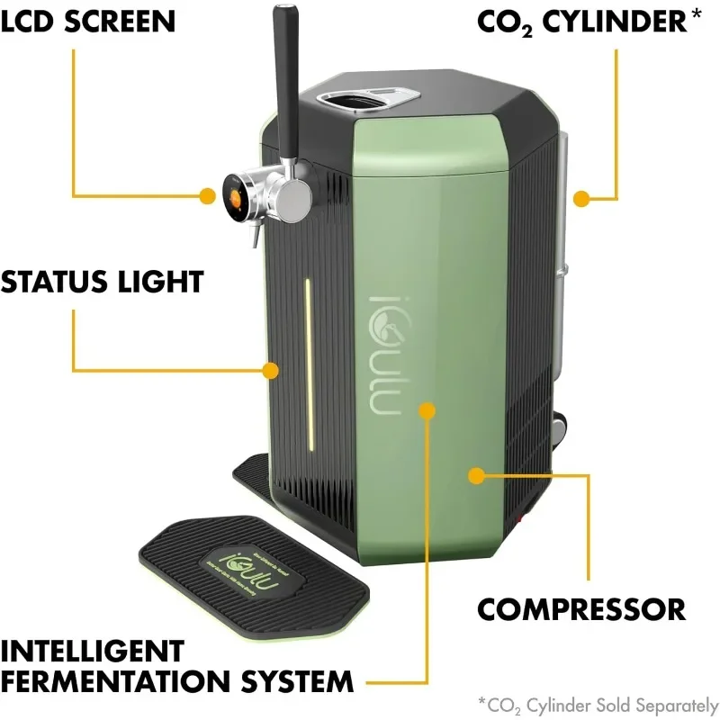 F1 Automated Home Brewer, Fermentech Control™ 3.8L - 35°F-104°F Temp, 24 psi Pressure, Crafts Beer, Kombucha, Cider, Wine