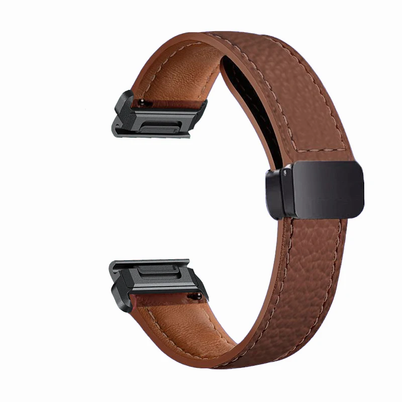 QuickFit 26/22/20 مللي متر حزام المعصم الجلدي ل Garmin Fenix E 8 51 مللي متر 47 مللي متر 43 مللي متر/7X 7 6 6X/Epix 2 المغناطيسي المفاجئة حزام (استيك) ساعة اكسسوارات