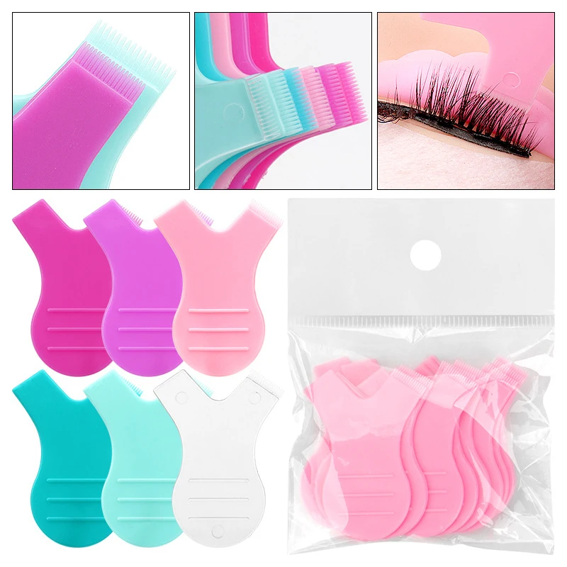 10 Stück Verbesserte Y-förmige Wimpernbürste Wiederverwendbarer Kunststoff-Wimpernlift-Kamm für Wimpernverlängerung Wimpernpermanente Make-up-Tool