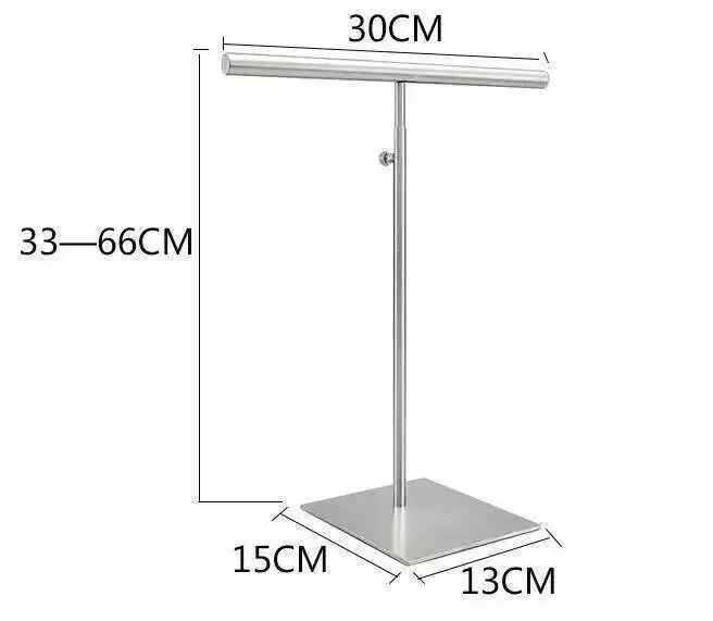 Edelstahl Seidenschals Display Rack Einstellbar Mode T-Typ Handtasche Regal Halter Rucksack Perücke Geldbörse Display Stand Rack – Detail 3