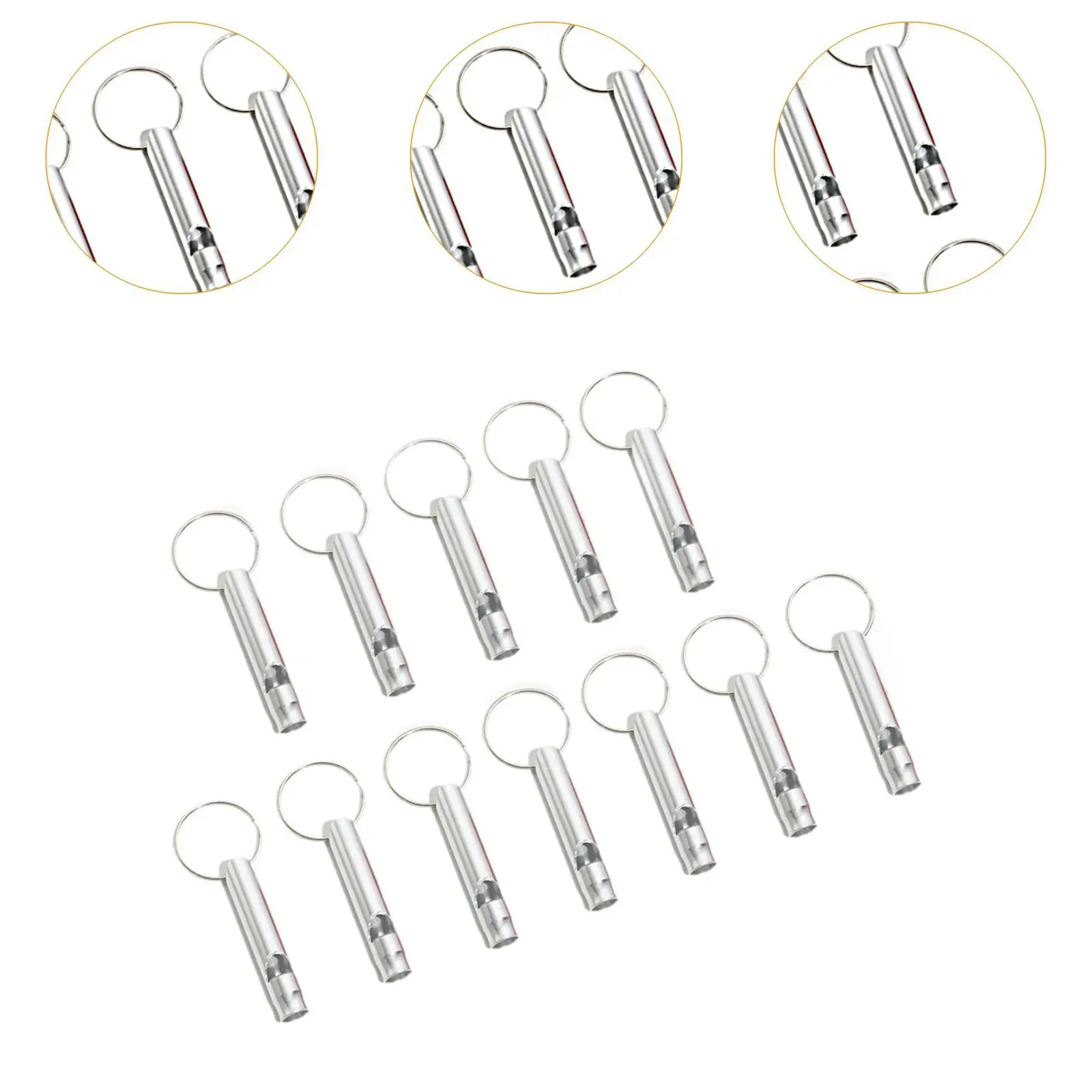 Sifflets de survie portables en alliage d'aluminium, Sifflets d'entraînement pour chiens, Sifflets de signal, Sports de plein air, 12 pièces