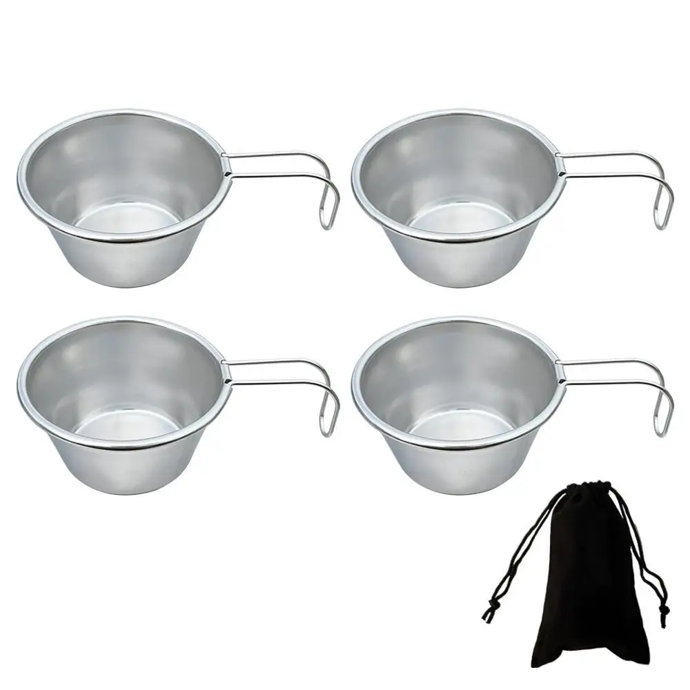 

4pcs Mug Coffee Cup Water Cup Teacup Outdoor Camping Hiking Tea Mug Cup Stainless Steel Office School Gift Useful