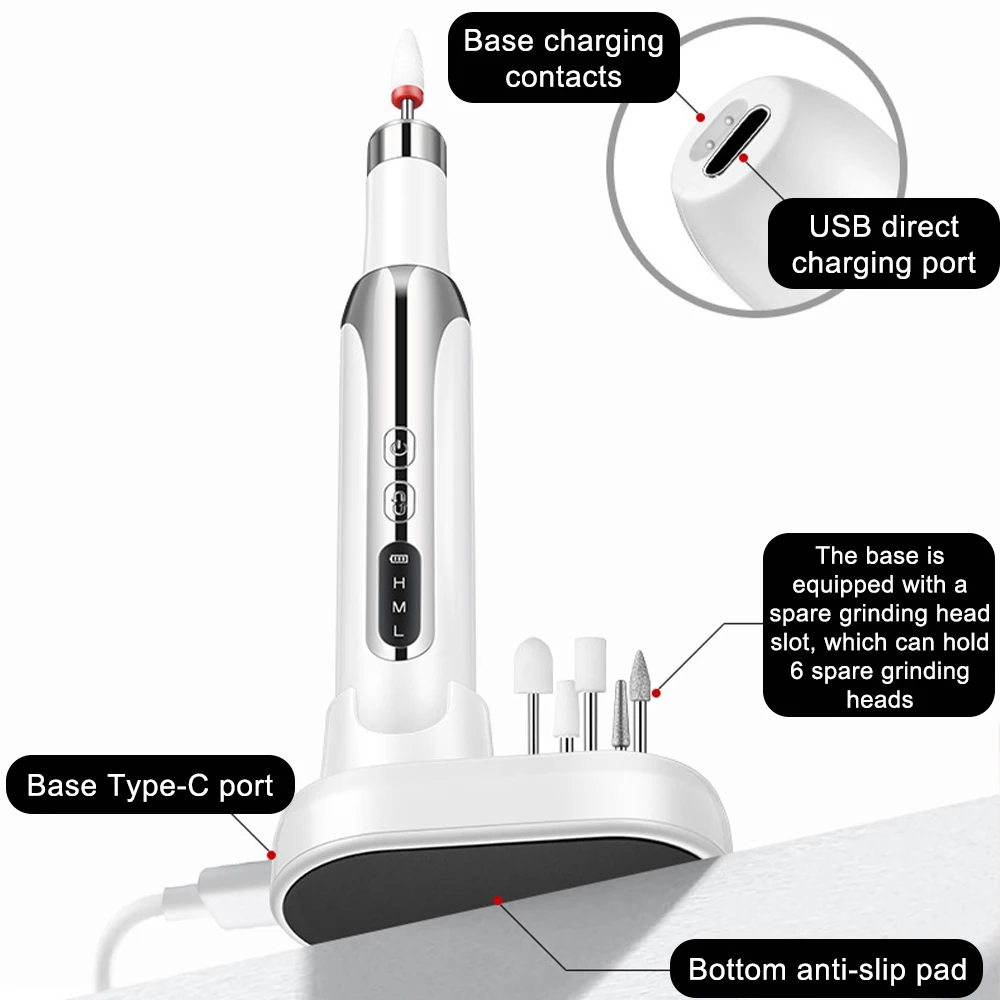 Elektryczna maszyna do polerowania grzybicy paznokci zestaw sprzęt do szlifowania pedicure młyn do Manicure profesjonalne mocne narzędzie do