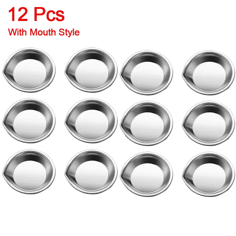 12 قطعة لوحة مكياج من الفولاذ المقاوم للصدأ صينية طلاء مستديرة صغيرة للفنانين ألوان مائية علبة خلط لوحة للفنان