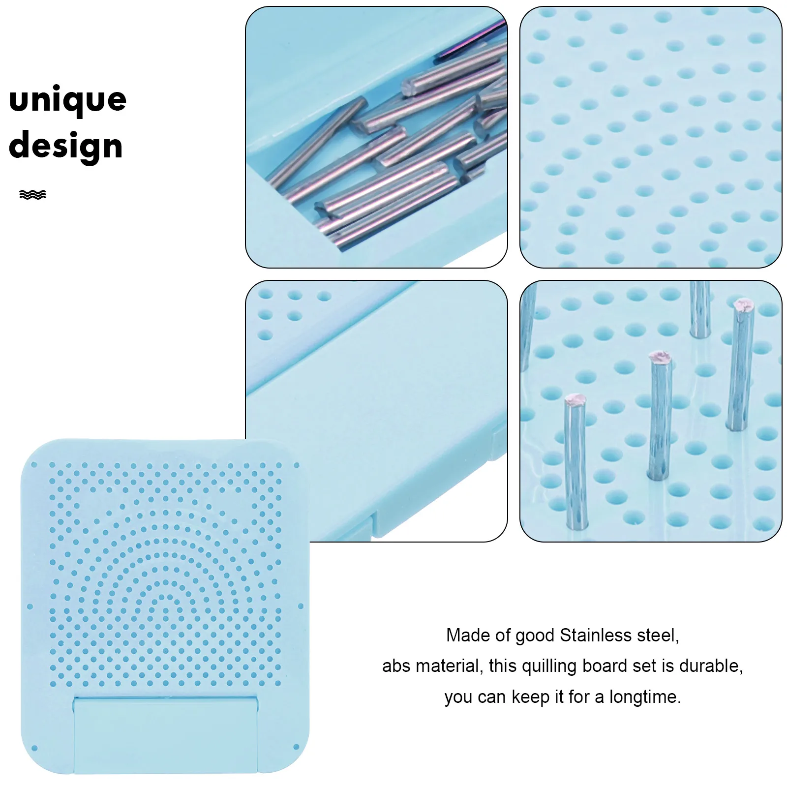 

Quilling Tools Paper Craft Blue Reel Board Set Durable Stainless Steel ABS Lightweight Portable DIY Supplies Decorative Paper