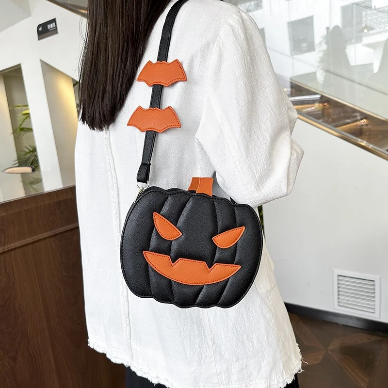 Borsa zucca spettrale di Halloween borsa a tracolla singola Versatile alla moda borsa a tracolla borsa da donna squisita