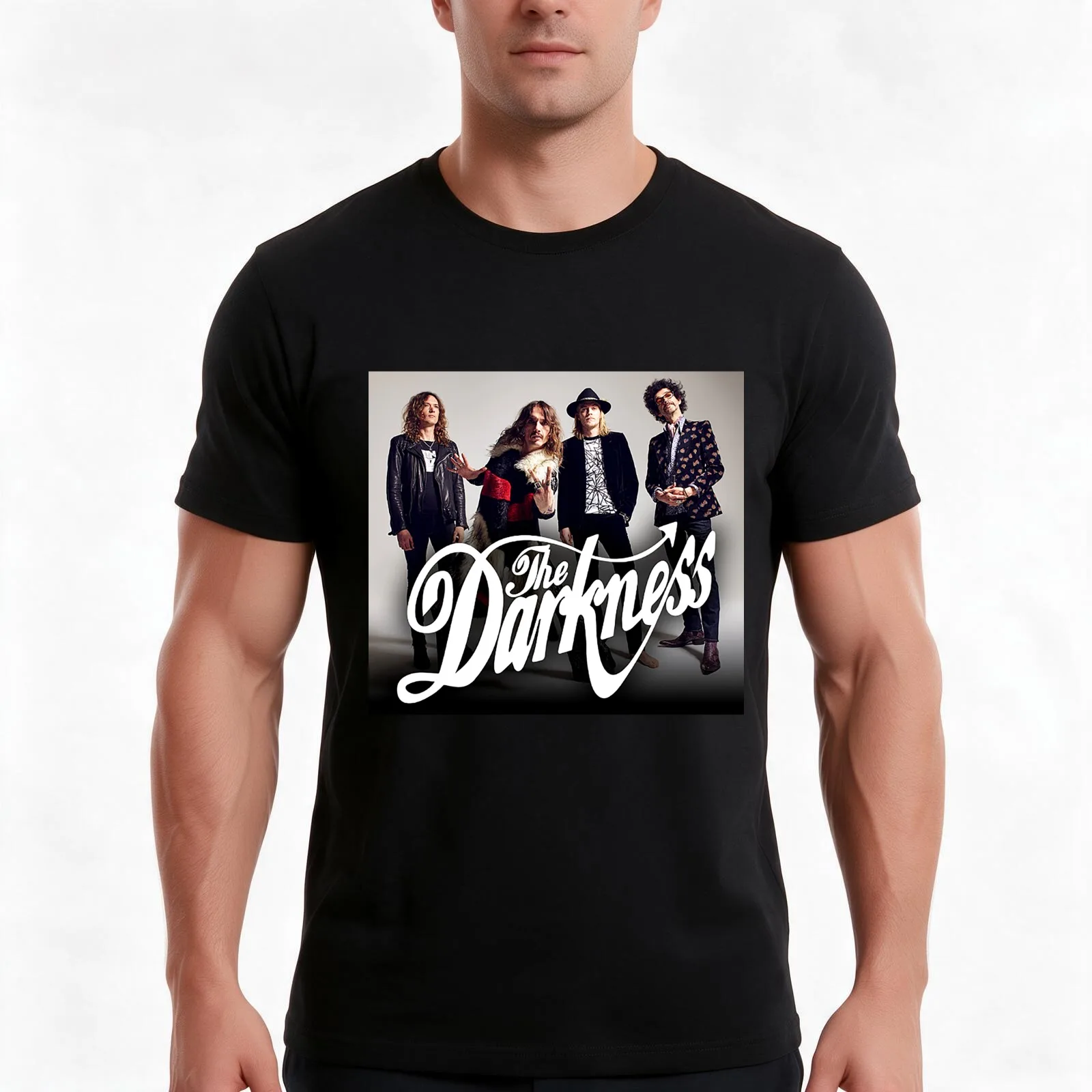 diam The Darkness pad band ila2 tour 2020 T-Shirt, Summer Casual Cotton Tee, Oversized Streetwear Tops, Vintage Graphic Print