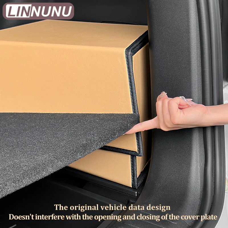 LINNUNU Trunk storage box Fit for Geely Starray Atlas II Boyue L Car Soft leather Storage box on the side slot of the trunk