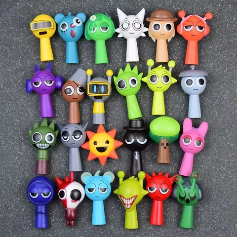 Sprunki 24pcs Set Mini Action Figure Toy Cartoon Movie Character Model Doll Figurines Collectible Birthday Holiday Gift