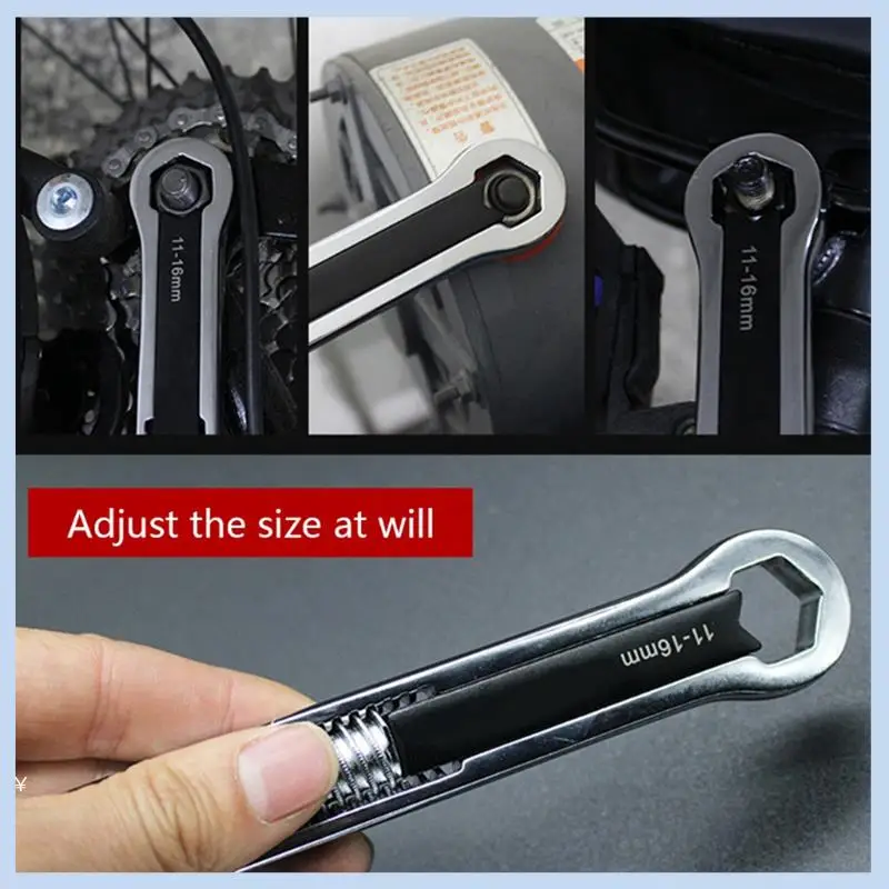 

2Pcs Multifunctional Ring Wrench Set Adjustable Large/Small Double-Headed Wrench Kit Universal Maintenance Hand Tools