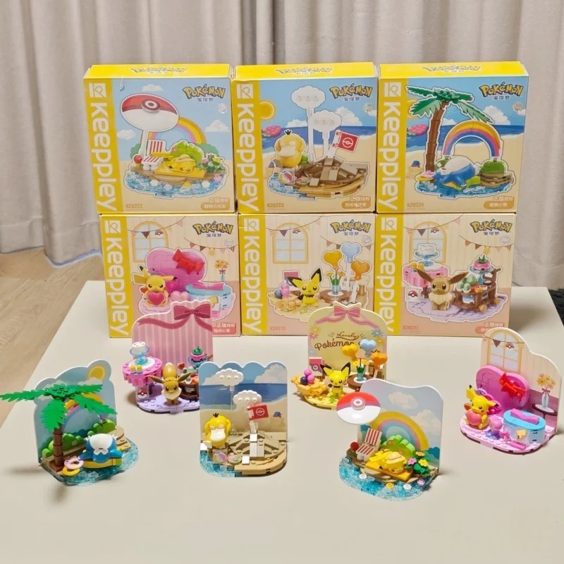 

Оригинальный конструктор Keeppley: Модель-пазл «Пикачу на пляжной вечеринке» из серии «Покемон». Коллекционные игрушки для детей.