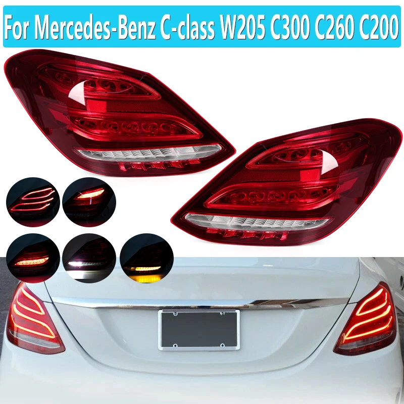 Rear Tail Lights For Mercedes-Benz C-class W205 C300 C260 C200 2014-2018 Turn Signal Light Stop Brake Reversing Lamp Driving