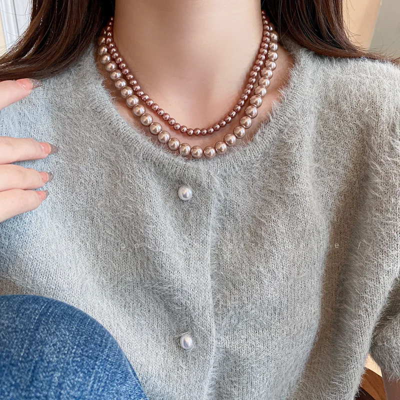 Vintage Imitation Pearl Necklace Fashionable and Elegant Clavicle Chain Luxury Jewelry