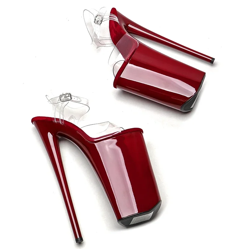 Leecabe 26cm/10 polegadas pvc plataforma superior e salto sexy exótico plataforma de salto alto sandálias de dança pólo sapatos