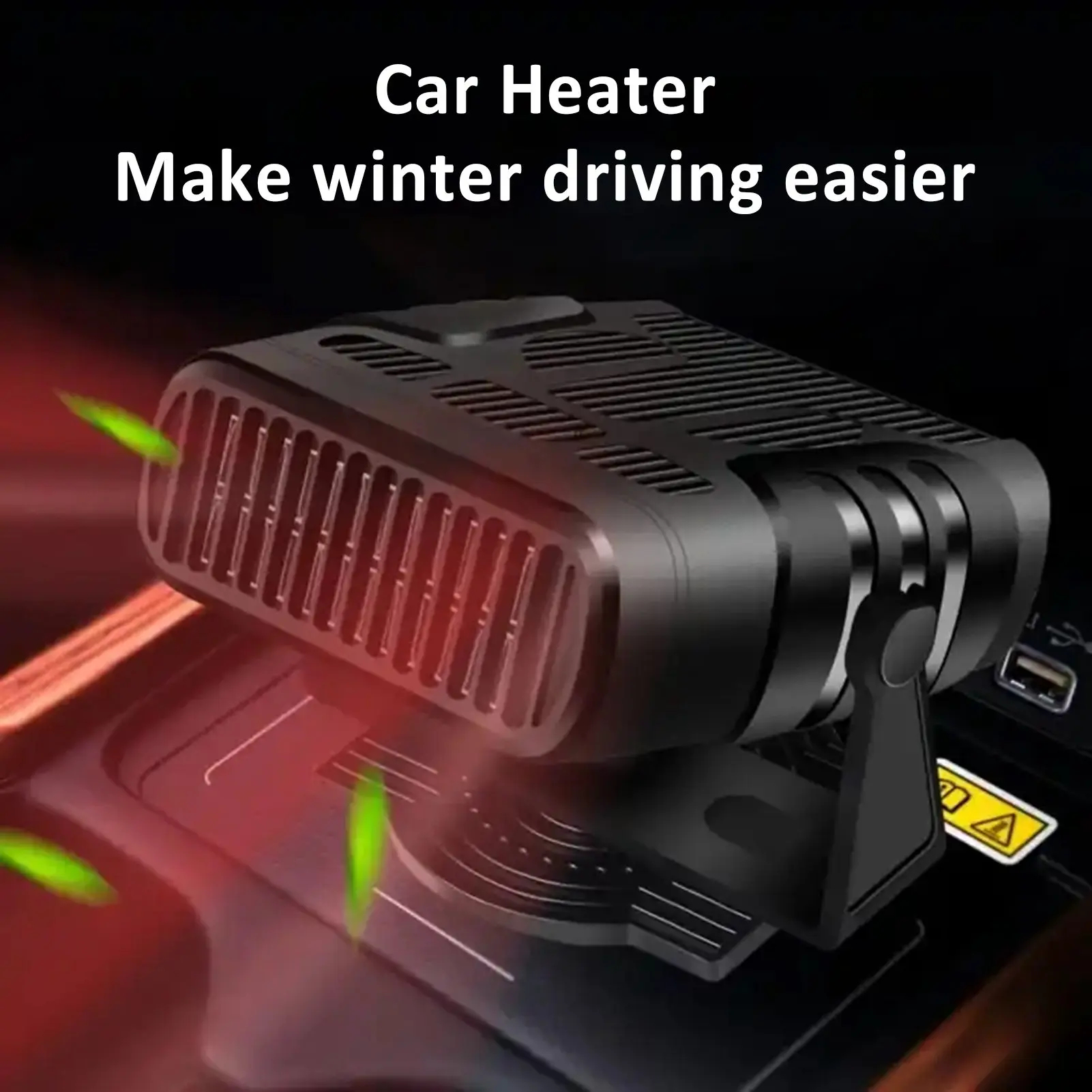Car Heater, Multi-Function Portable Car Heater, Car Heater That Plugs Into Cigarette Lighter Quick Heating Defrost and Defogging