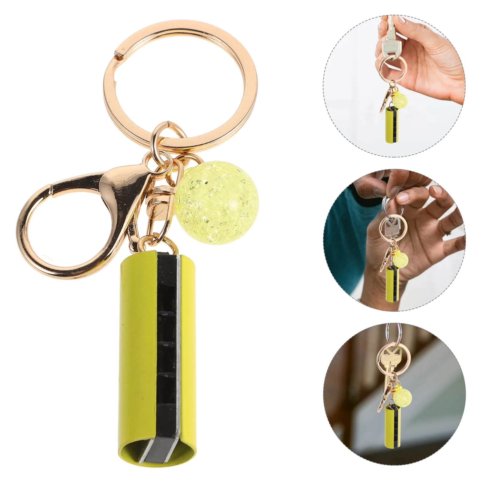 

Small Harmonica Keychain Musical Instrument Metal Pendant Backpack Keyring Rings