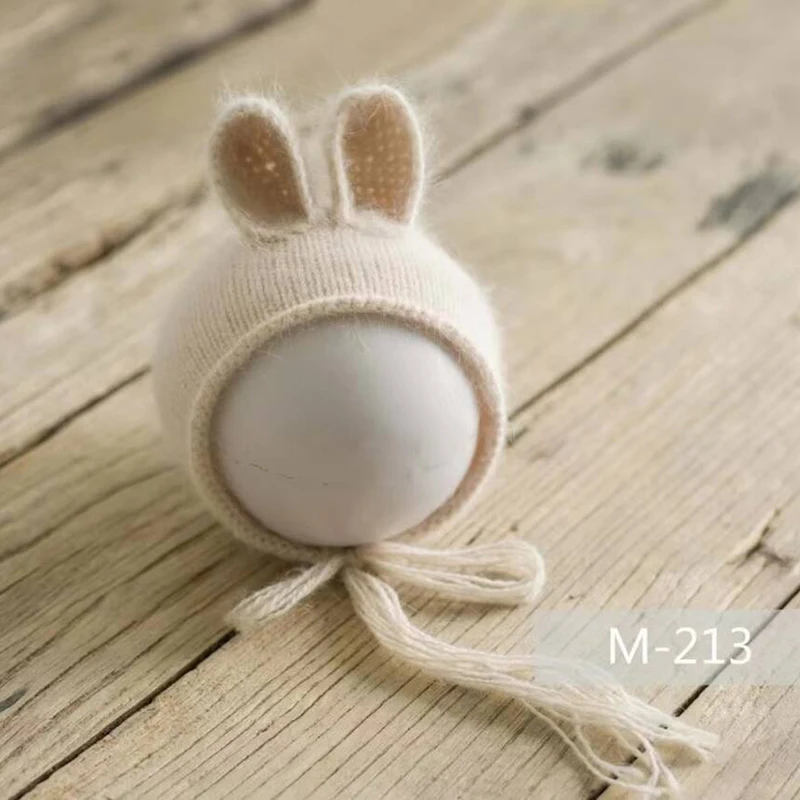 Newborn Photography Props Mink Hair Knit Fur New Born Hat Baby Photo Studio Photography Props Cap Souvenirs Wool Baby Hat