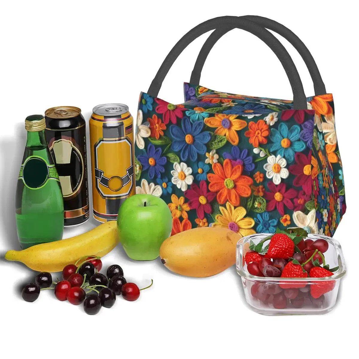 Mexican Vintage Flroal Rebozos Mexicanos Lunch Bag for Women Bento Storage Food Boxes Container Cooler Thermal Lunch Box Tote