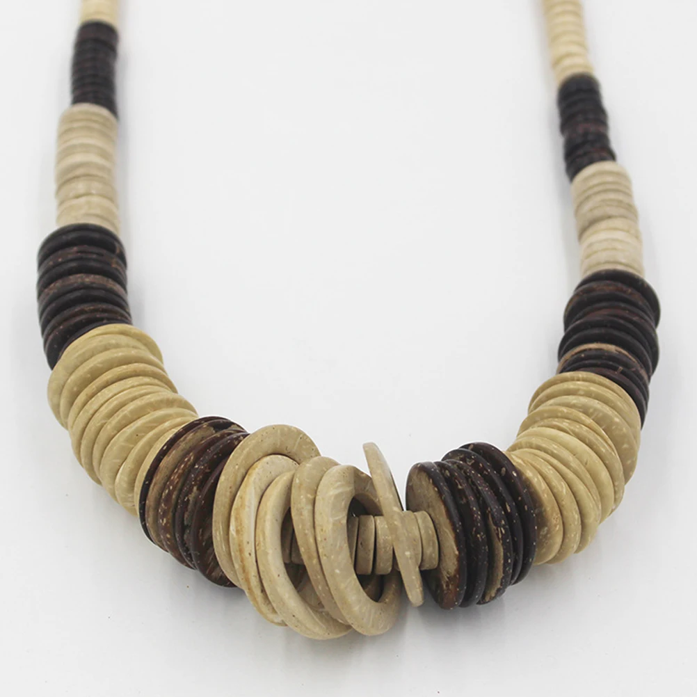 

Vintage Coconut Shell Necklace For Women Girls Bohemia Style Pendant Coffee Color Fine Workmanship Elegant Design Suitable All