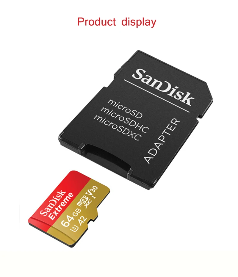 Sandisk Micro SD-Karte v30 32GB 64GB TF-Karte Klasse 10 128GB extreme Speicher karte für Kamera-Drohne 190 Original bis zu MB/s – Detail 7