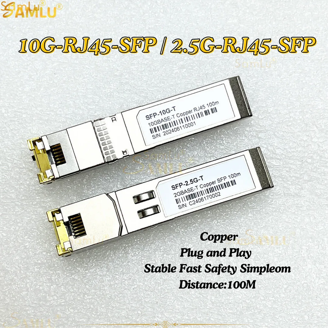 

SFP+ 10G Fiber 2.5G Copper SFP Modules Optical Turn To RJ45 Ethernet Port Switch Gigabit Transceiver Module Applicable to Cisco