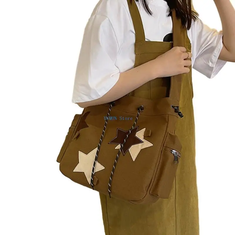

D0UD Crossbody Bag Versatile Vintage Bag Large Capacity Shoulder Bag for Teen Girl Student Bag School Book Bag