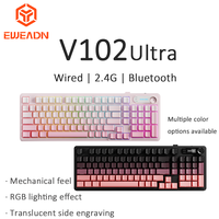 Eweadn V102/V102 Ultra 99 keyboard, wired/wireless gaming keyboard, RGB light effect screen display keyboard, 99 keys