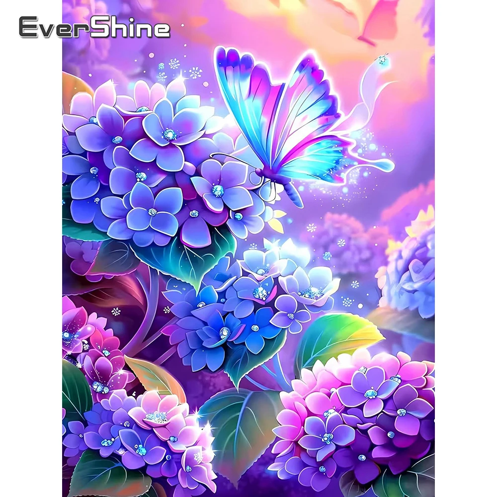 Evershine 11CT gedrucktes Kreuzstich-Set, Blume, Hobby, einzigartige komplette Stickerei, Schmetterling, 5D, DIY, handgefertigtes Geschenk