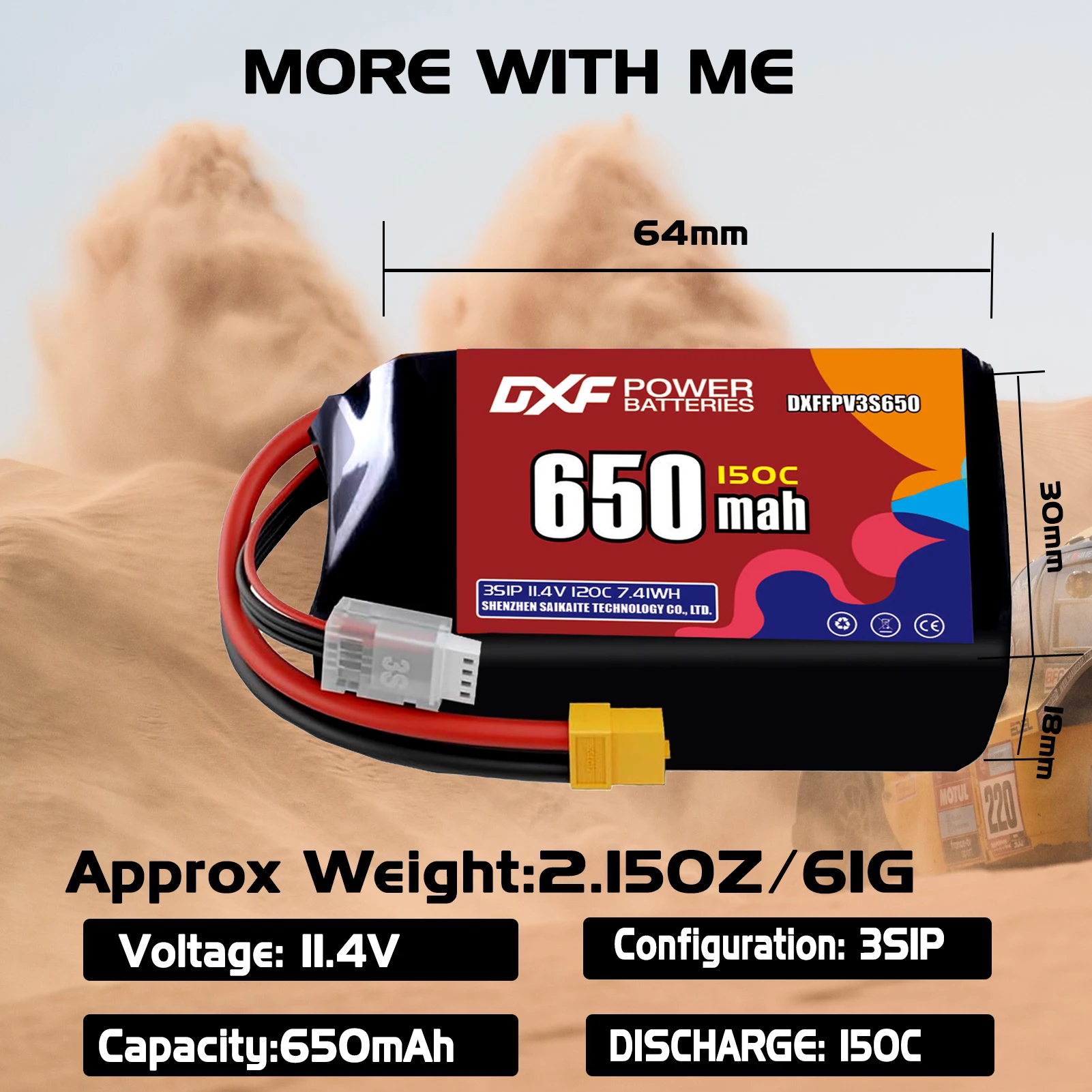DXF Lipo 3S Akku 11,4 V 1100 mAh 880 mAh 650 mAh 11,1 V 1050 mAh 150 C mit XT30 XT60 JST Stecker für FPV Hubschrauber Quadcopter Drohne