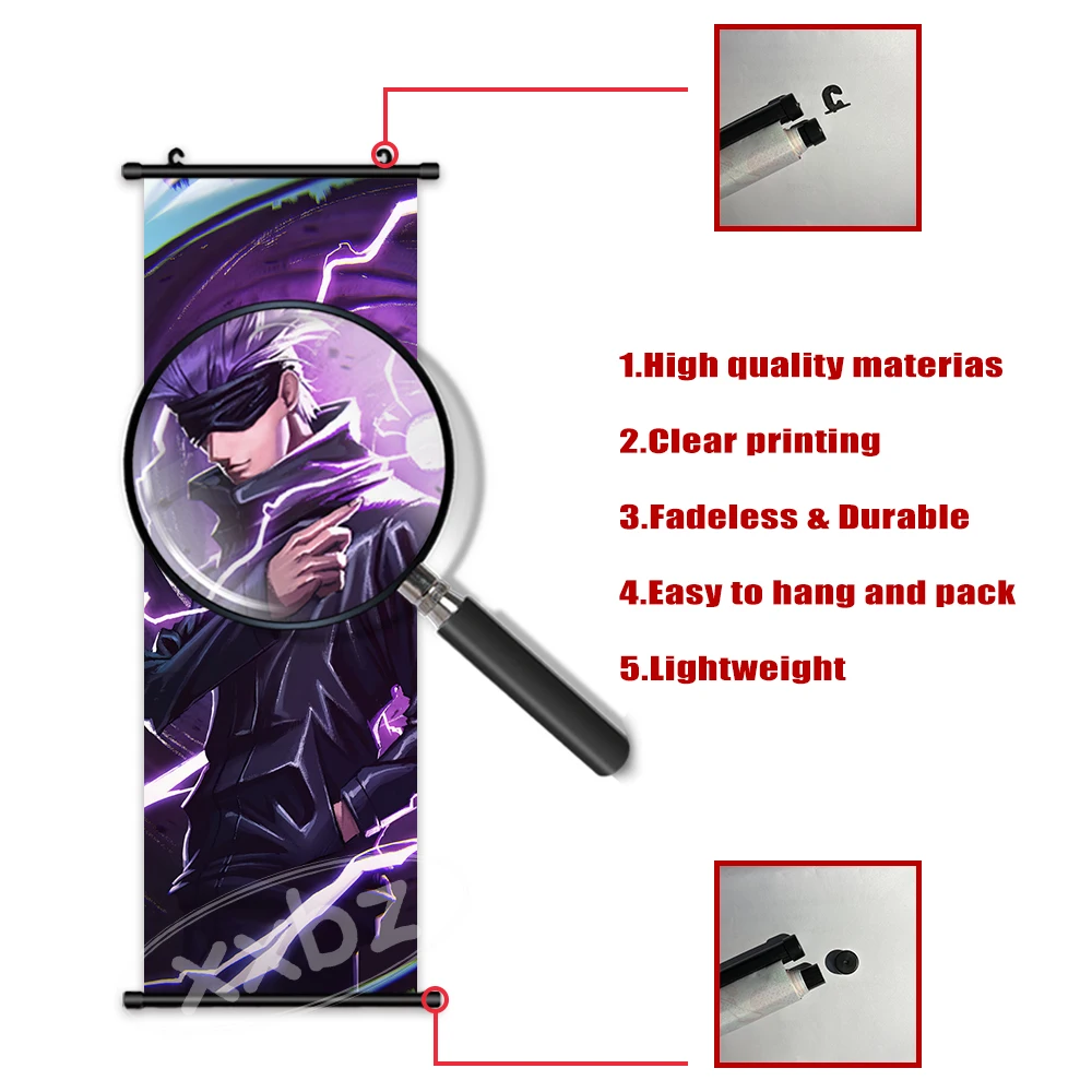 Jujutsu Kaisen Leinwand Home Dekoration Scroll Bild Hot Anime Figuren Drucken Poster Wand Kunst Hängen Malerei Nachttisch Hintergrund – Detail 6