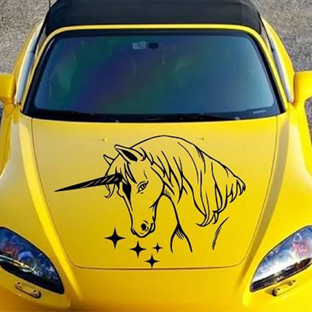 

Unicorn Horse Horn Head Animal Car Sticker Decal for Hood Door Bumper Auot Vehicle Vinyl Decor