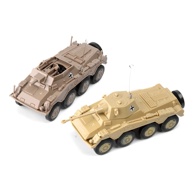 

4D Assemble World War II Cougar Wheeled 1/72 Wheeled Armored Car Reconnaissance Car Model Child Toy Ornaments 2 Piece Set A35
