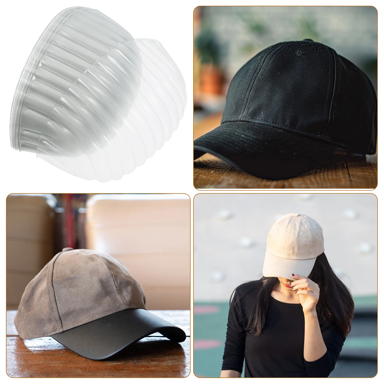 10pcs Support Shaper Hat Inserts PVC Plastic Cap Insert Lightweight Travel Baseball Supplies Form Protector Labor
