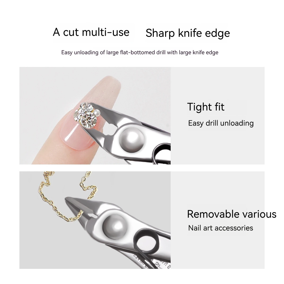 Manicure Nail Pliers Professional Nail Removal Metal Chain Scissors Nail Clipper Removal Wire Metal Shear Drill Nail Art Tool